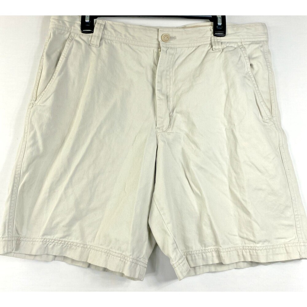 Izod Saltwater Mens Chino Shorts Size 36 Cotton Khaki Light Tan Golfing Preppy